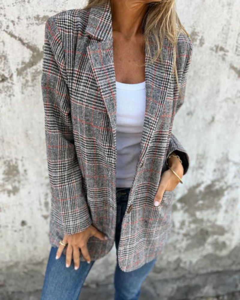 Abby - Klassisk Rutete Blazer
