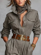 Megan | Lin-Bomull Jumpsuit