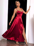 Alessia - Satin Maxikjole