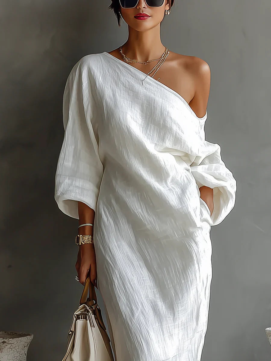 Melisa | Elegant asymmetrisk flytende maxikjole