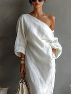 Melisa | Elegant asymmetrisk flytende maxikjole