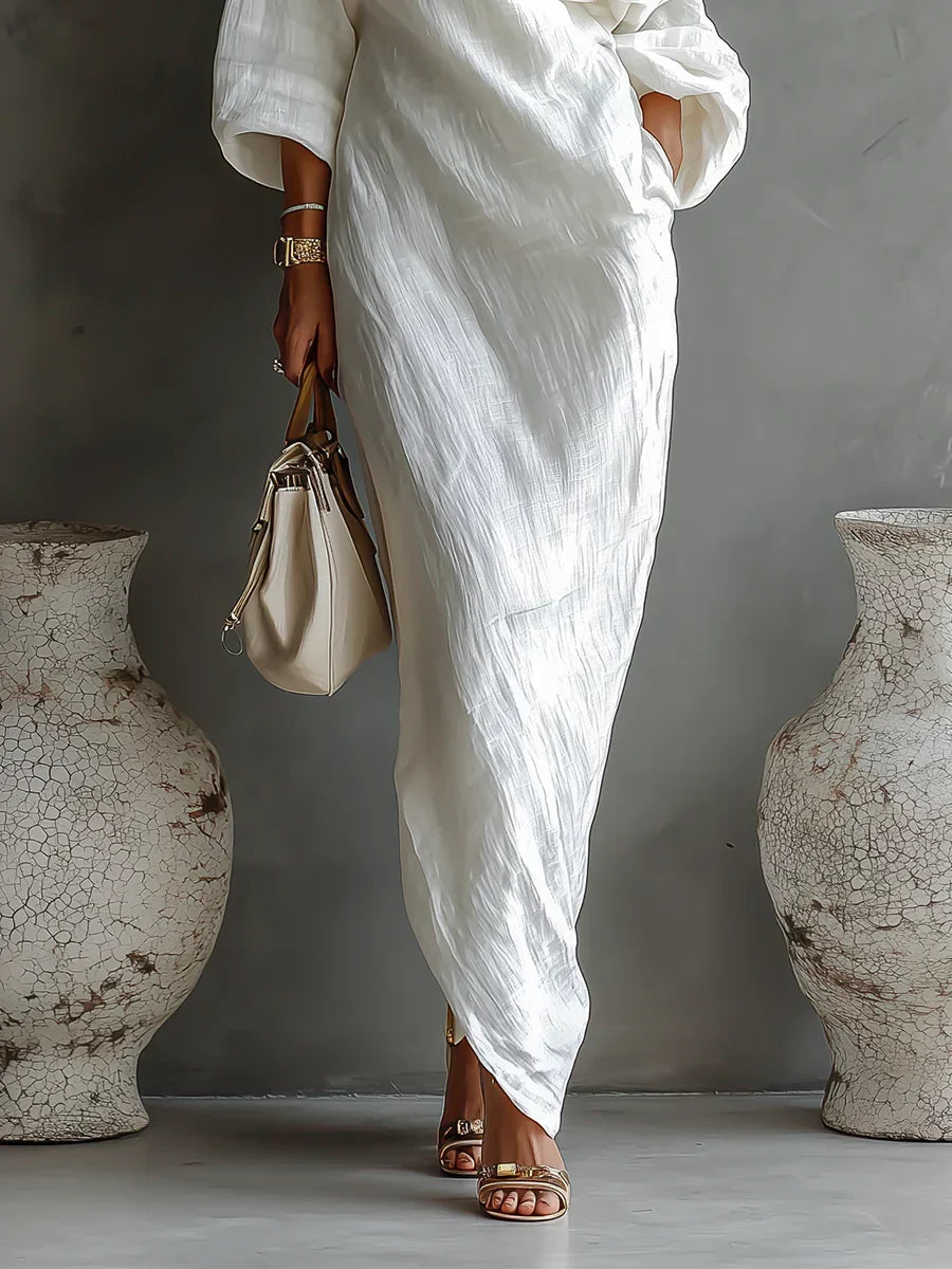 Melisa | Elegant asymmetrisk flytende maxikjole